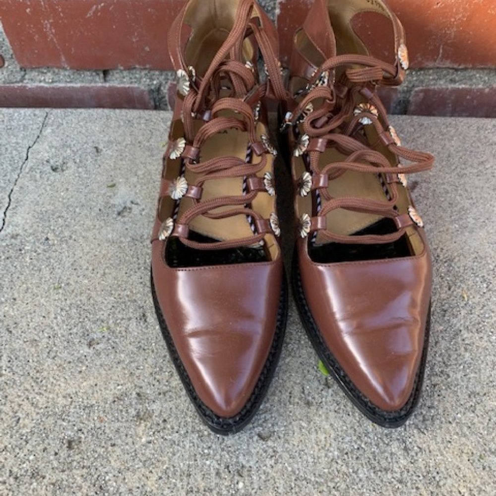 Toga Pulla Gladiator Flat Ankle Boots in Brown - Size 38
